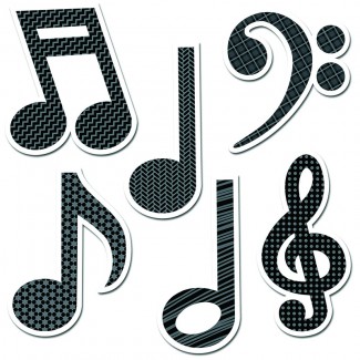 Picture of Music symbols 6in designer cut outs