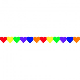 Picture of Multi color hearts border
