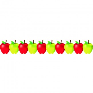 Picture of Red and green apples border