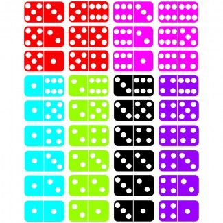 Picture of Math die cut magnets dominoes