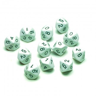 Picture of 10 sided polyhedra dice