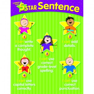 Picture of 5 star sentence chart gr k-2