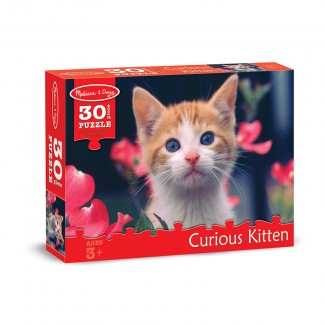 Picture of 30 pc curious kitten cardboard  jigsaw