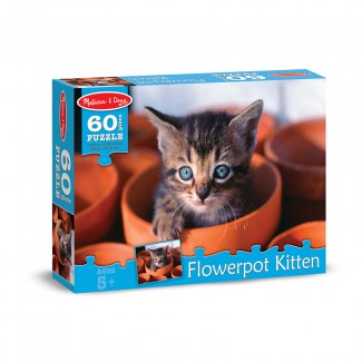 Picture of 60 pc flowerpot kitten cardboard  jigsaw