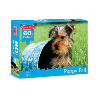 Picture of 60 pc puppy pail cardboard jigsaw