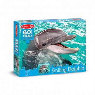 Picture of 60 pc smiling dolphin cardboard  jigsaw