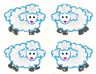 Picture of Dazzle stickers lambs 96/pk acid &  lignin free