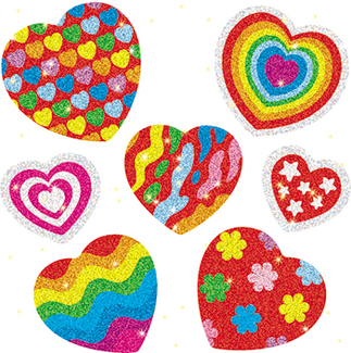 Picture of Dazzle stickers hearts 105-pk acid  lignin free