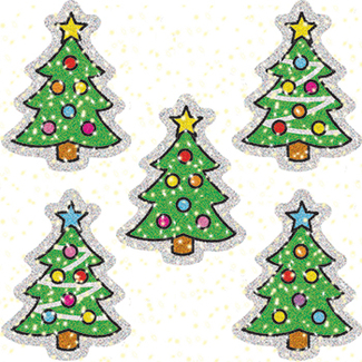 Picture of Dazzle stickers christmas trees 75  acid & lignin free