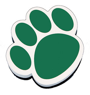 Picture of Magnetic whiteboard eraser green  paw