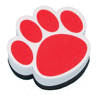 Picture of Magnetic whiteboard eraser red paw