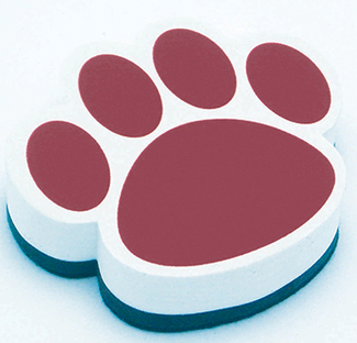 Picture of Magnetic whiteboard eraser maroon  paw