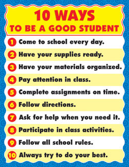 Picture of Chartlet 10 ways good student  17 x 22