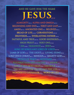 Picture of Chartlet names of jesus 17x22