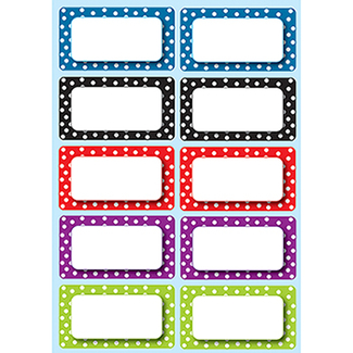 Picture of Die cut magnets polka dot  nameplates
