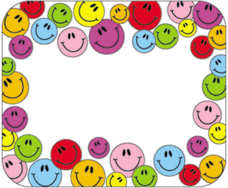 Picture of Name tags multicolored smiley 40/pk  faces self-adhesive