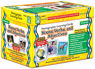 Picture of Nouns verbs and adjectives  learning cards set