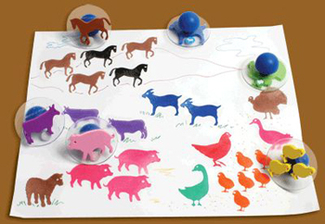 Picture of Ready2learn giant 10pk farm animals  stamps