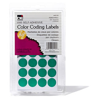 Picture of Color coding labels green