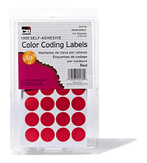 Picture of Color coding labels red