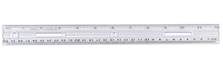 Picture of 12in plastic ruler clear