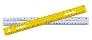 Picture of 12in plastic ruler assorted colors