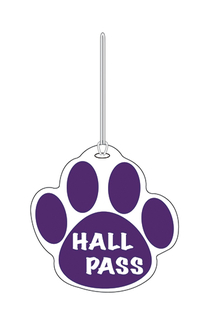 Picture of Purple paw hall pass 4 x 4
