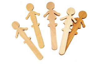 Picture of People shaped wood craft 36 pcs  sticks 18 each
