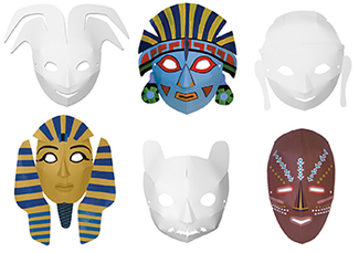 Picture of Multi cultural dimensional masks  24pk