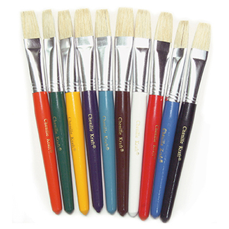 Picture of Flat wooden handle brushes 10/set
