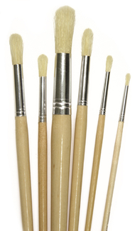 Picture of Round white bristle brush 3/8 6-set  size 8