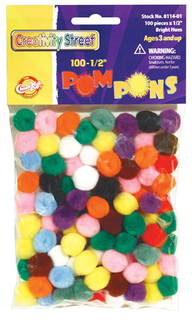 Picture of Pom pons assorted 1/2 inch