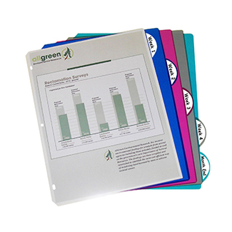 Picture of 5 tab poly index dividers assorted  5 standard tab