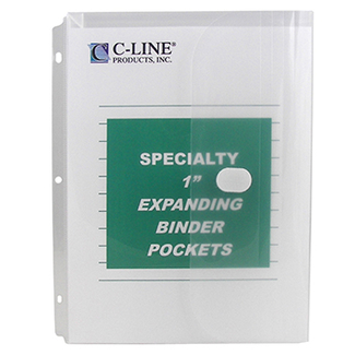 Picture of Binder pocket velcro closure 10pk  specialty binderpocket clear