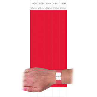Picture of C line dupont tyvek red security  wristbands 100pk