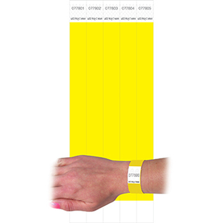 Picture of C line dupont tyvek yellow security  wristbands 100pk