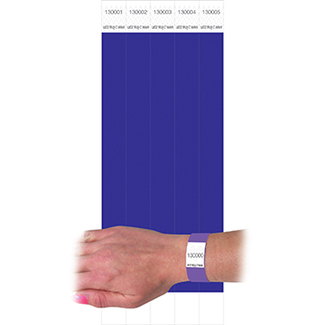 Picture of C line dupont tyvek purple security  wristbands 100pk