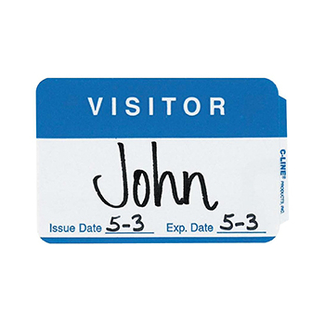 Picture of C line self adhesive blue name  badges visitor pack of 100