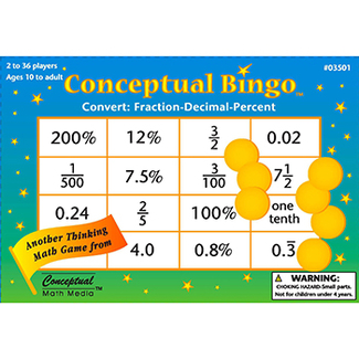 Picture of Conceptual bingo convert fraction  decimal percent