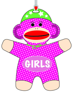 Picture of Sock monkey girls hall pass
