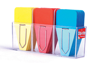 Picture of Small solid clip tabs yellow red  blue