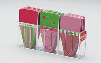 Picture of Small flowers clip tabs pink green