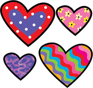Hearts poppin patterns stickers