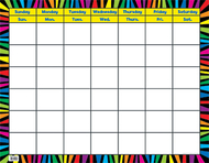 Rainbow stripes calendar chart pp