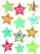 Dots on turquoise stars stickers