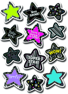 B & w stars stickers