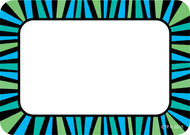 Blue and green stripes name tags