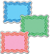 Gingham cards variety designer  cut-outs