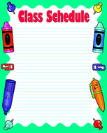 Chart class schedule 17 x 21
