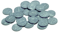 Plastic coins 100 nickels